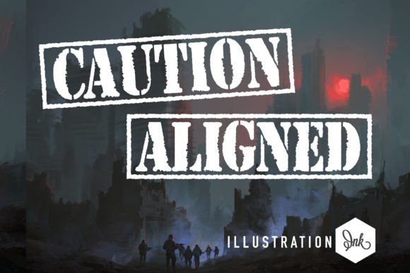 Caution Aligned: A Textured Serif Font That Elevates Handmade Design Projects