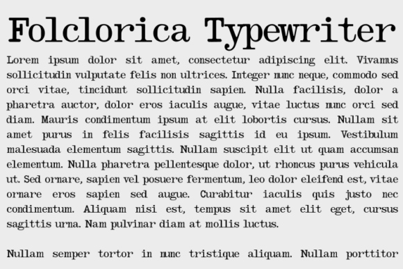 Folclorica Typewriter: A Serif Font with Vintage Charm for Modern Editorial Design