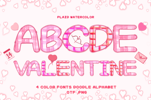 Plaid Watercolor: A Charming Color Font for Romantic Typography and Editorial Design