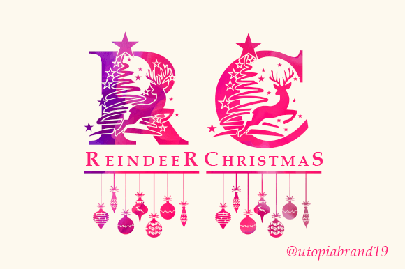 Reindeer Christmas Monogram: A Festive Decorative Font for Holiday Editorial Design