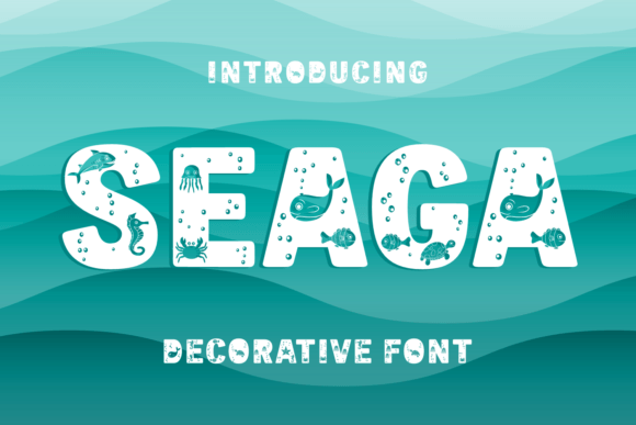 Seaga: A Decorative Font for Underwater-Themed Editorial Design