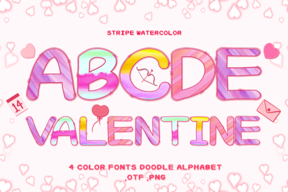 Stripe Watercolor: A Color Font for Romantic Branding and Playful Design Projects