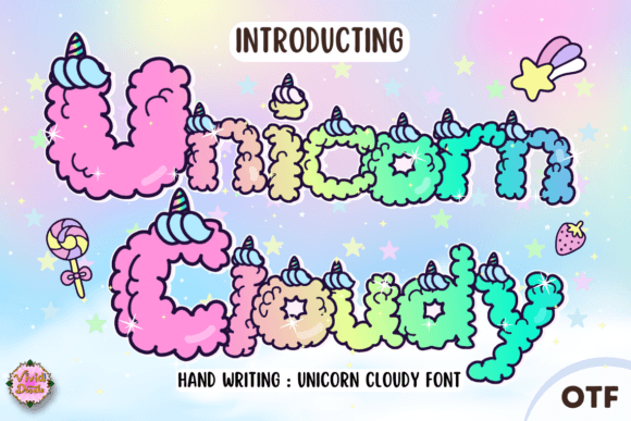 Unicorn Cloudy: A Festive Hand-Lettered Font for Seasonal Branding