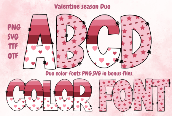 Valentine Season Duo: A Playful Color Font for Festive Web Design